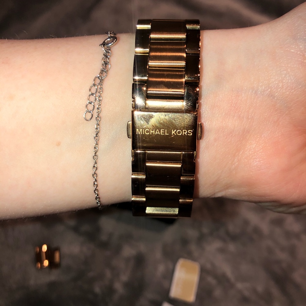 Michael Kors Rose Goldtone Blair Chronograph Watch - Picture 4 of 5